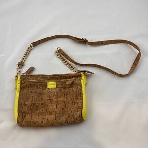 Miztique Brown and Yellow Crossbody Bag